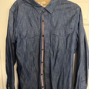 Blue Denim Button-Up Shirt by Banana Republic (Heritage) -Medium Slim
